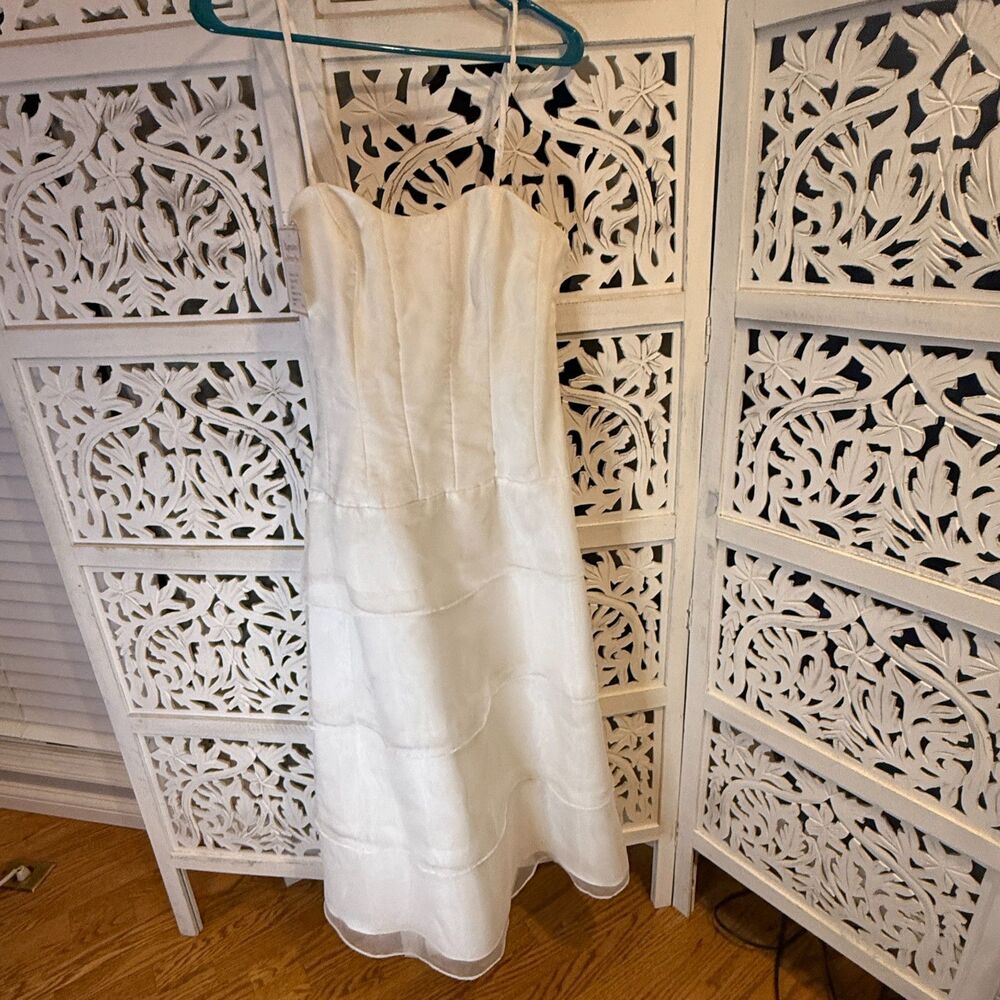 Expressions Forever Yours White Dress Wedding Shower Engagement Size 8 Simple